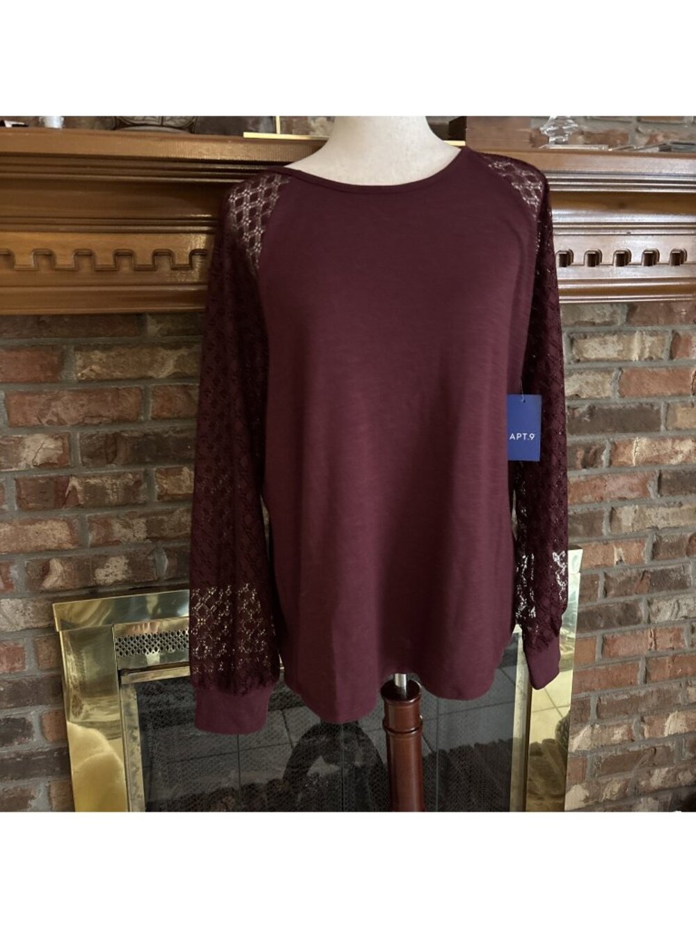 Apt 9 Burgundy Crochet Sleeves Size XL NWT
